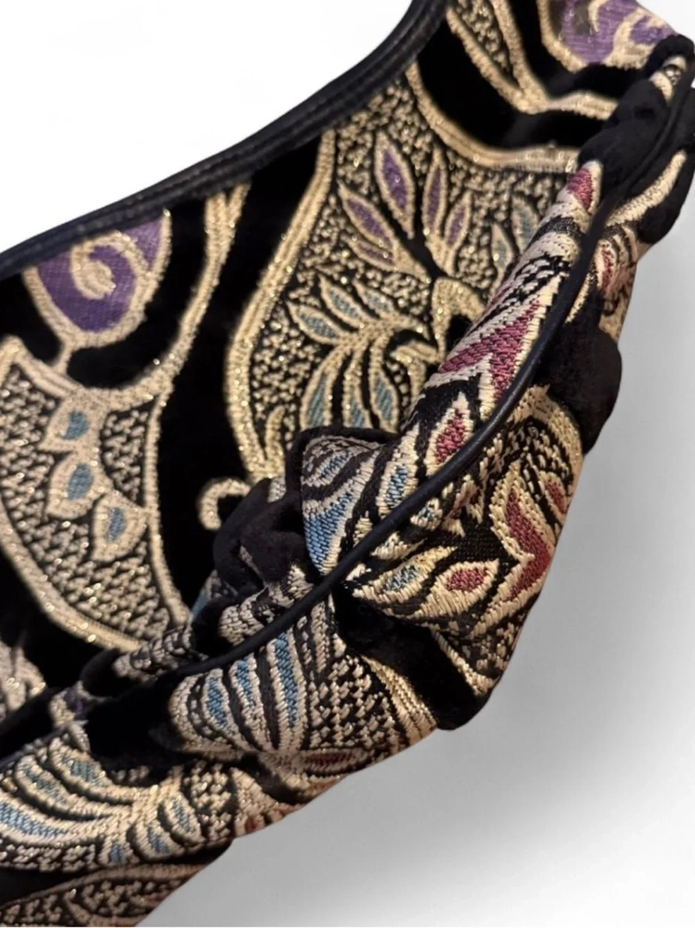 Vintage Maxximum Paisley Velvet Tapesty Handbag